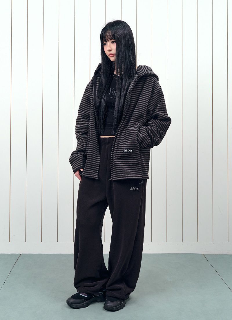 ASON MIA 刷毛長褲 黑色 AS_P0000CQK