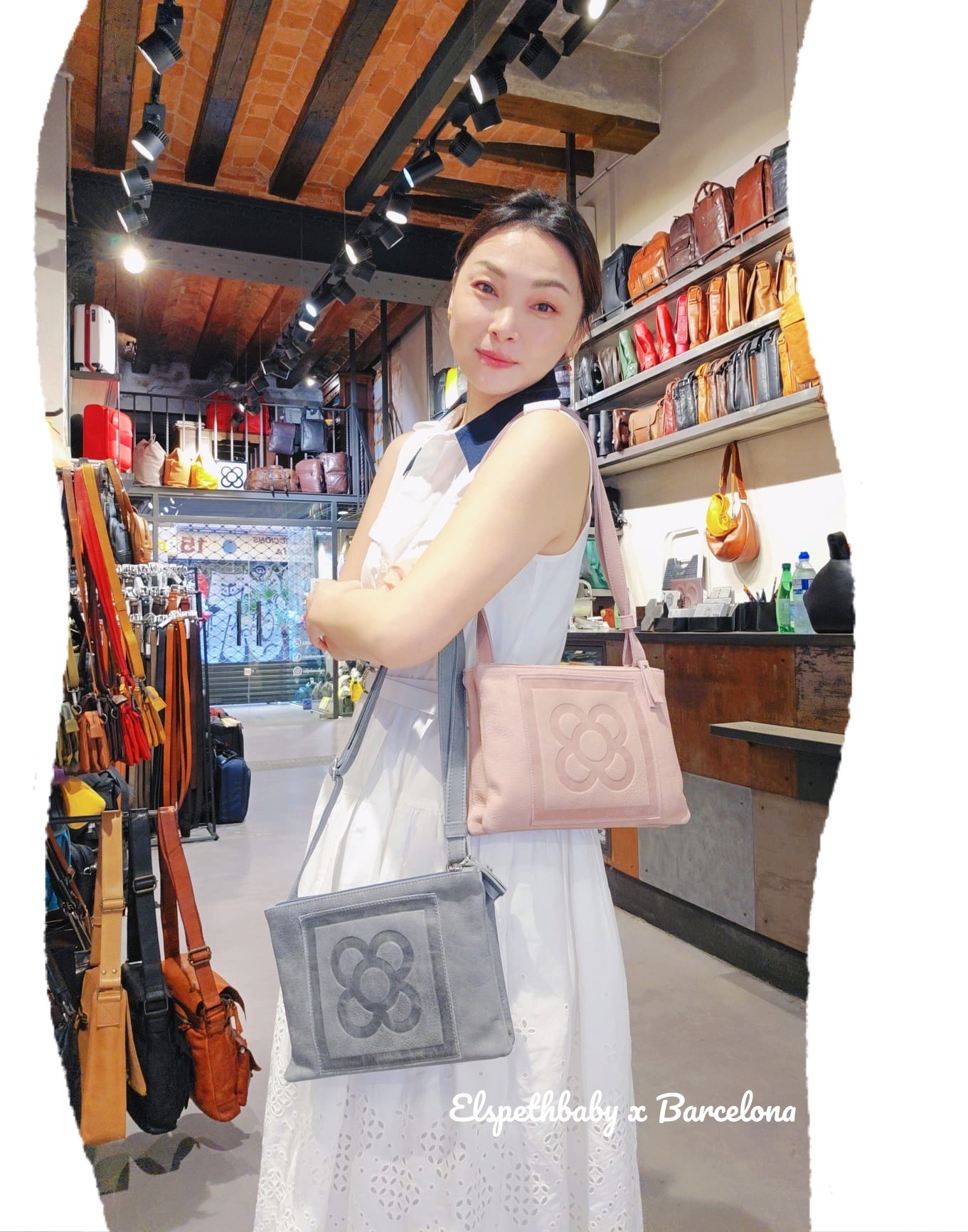 西班牙代購 Barcelona Shoulder bag 拉鍊款(全牛皮人手製造）