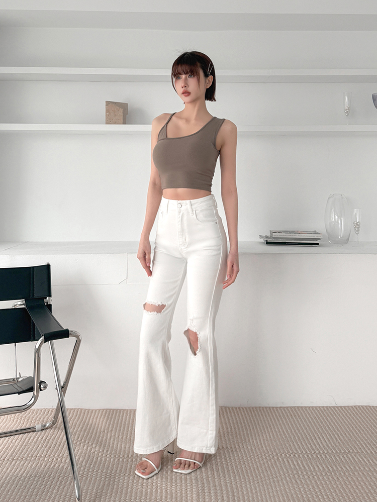 命定神褲！雙割破喇叭褲 (2色，S-L)