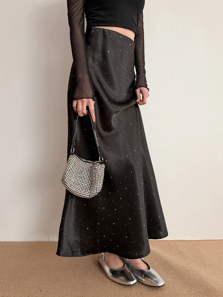 Glow & Glam｜光澤鑽鑽魚尾裙 (3色)