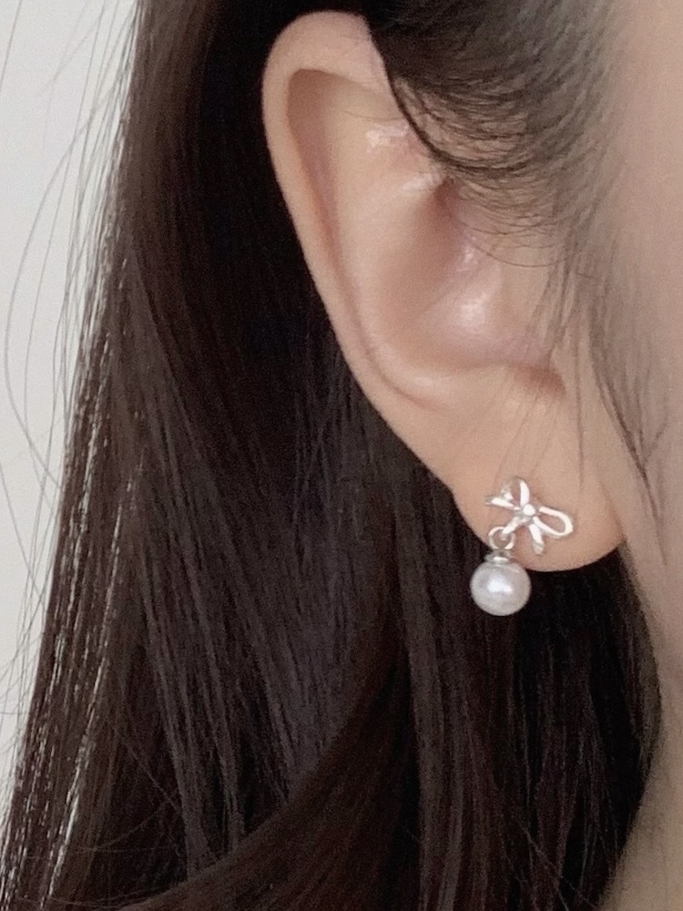 氣質小仙女珍珠蝴蝶節耳環