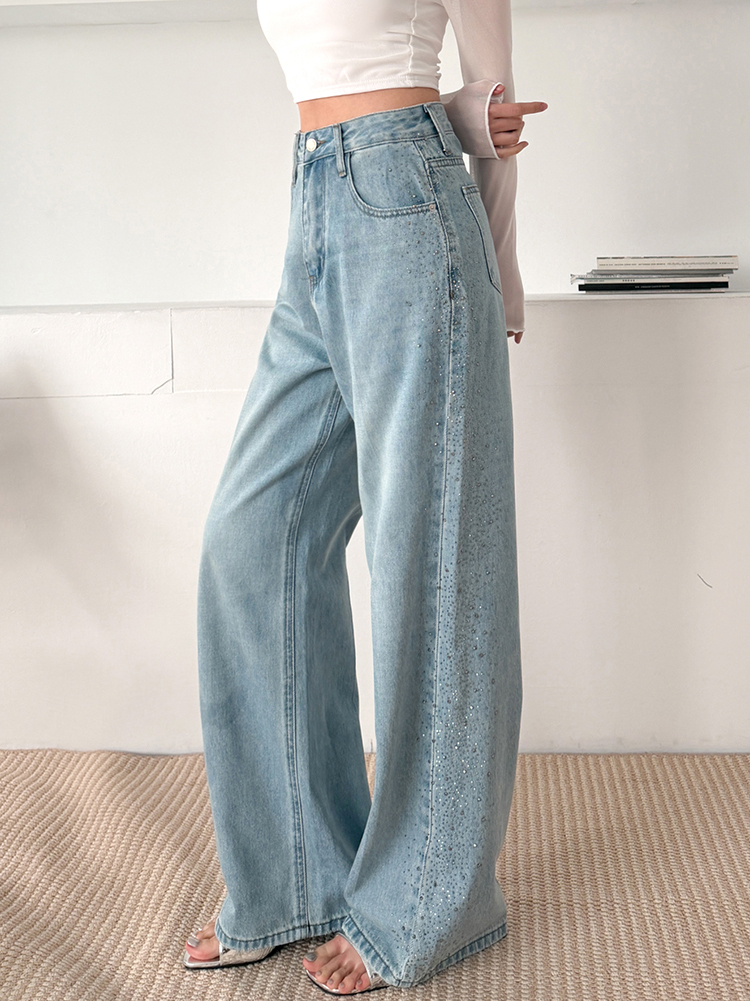 韓版1:1 低調質感·側鑽·落地褲 (S-XL)