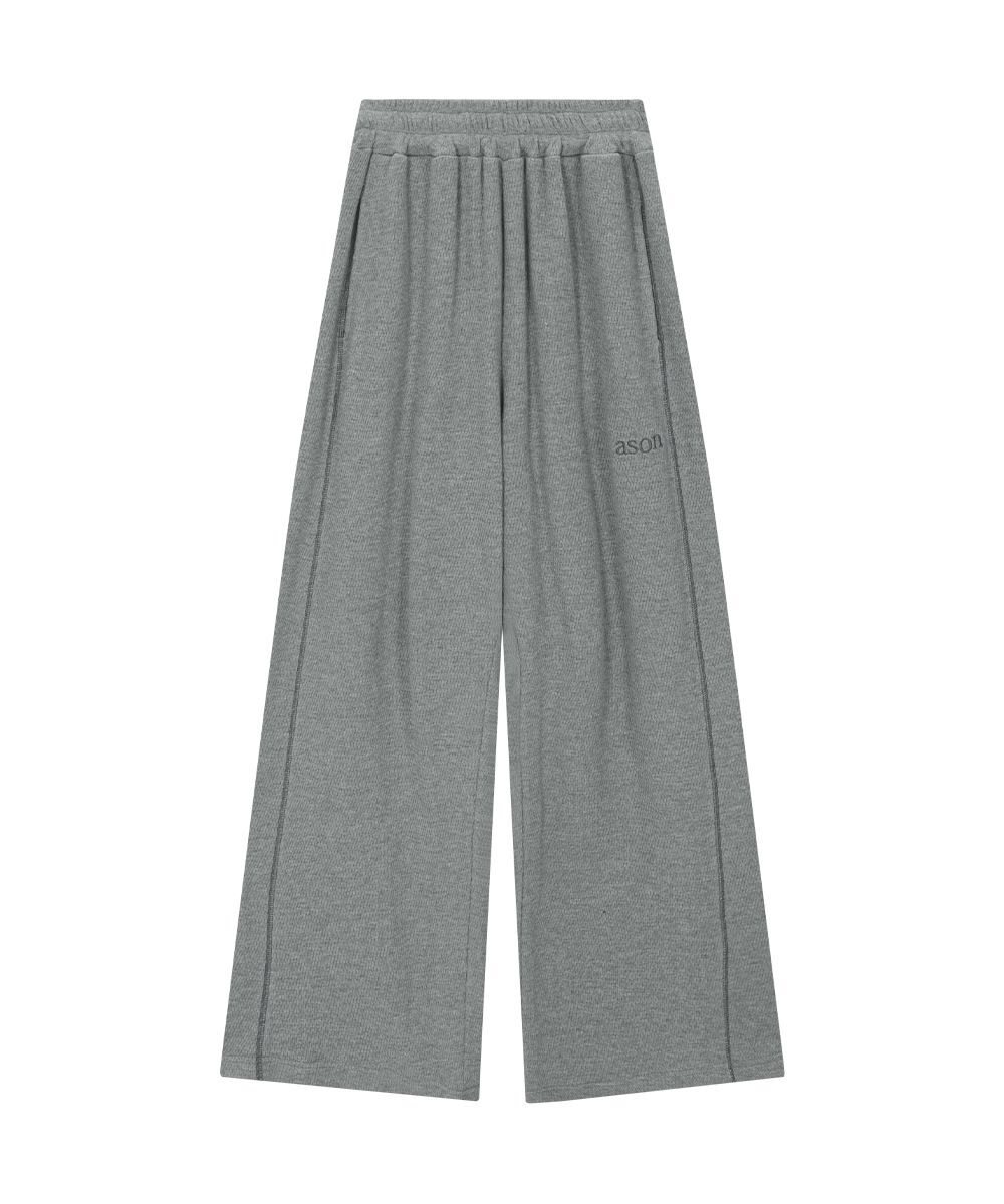 ASON Bunny 華夫格寬版訓練褲 灰色 AS_P0000CWF
