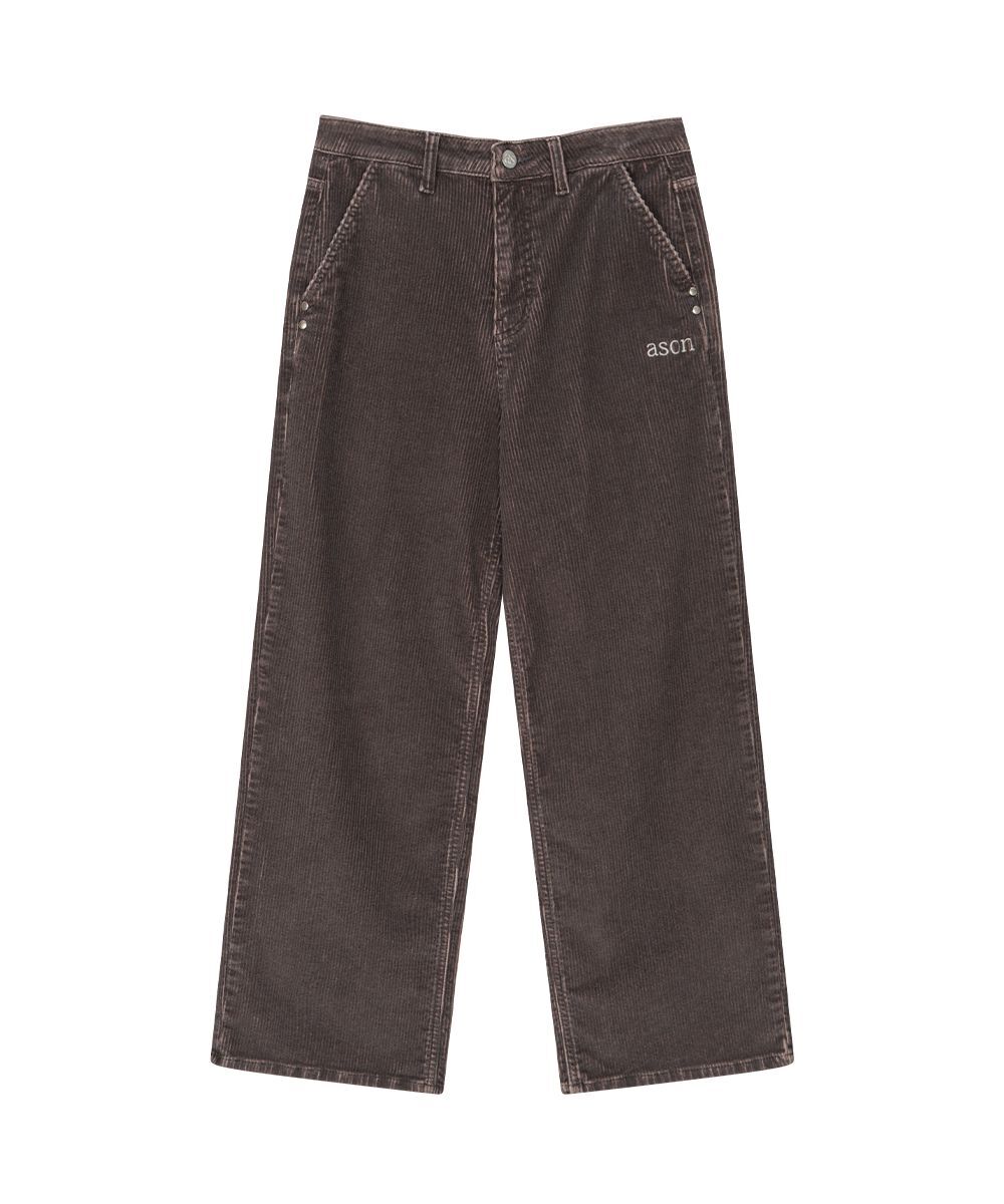 ASON 苔蘚燈芯絨寬褲 紫棕色 AS_P0000CSG