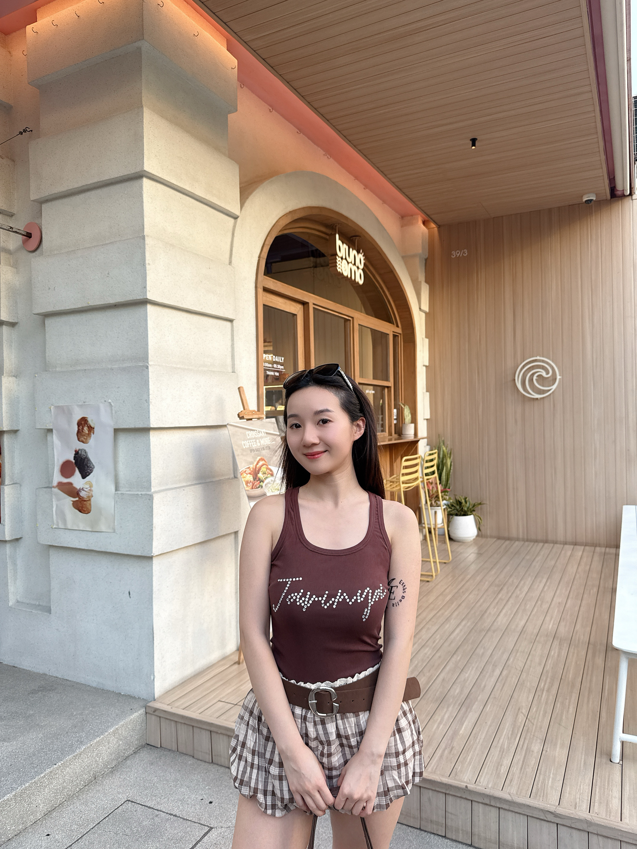 [現貨]🇹🇭歐美格紋氣球褲（附皮帶）