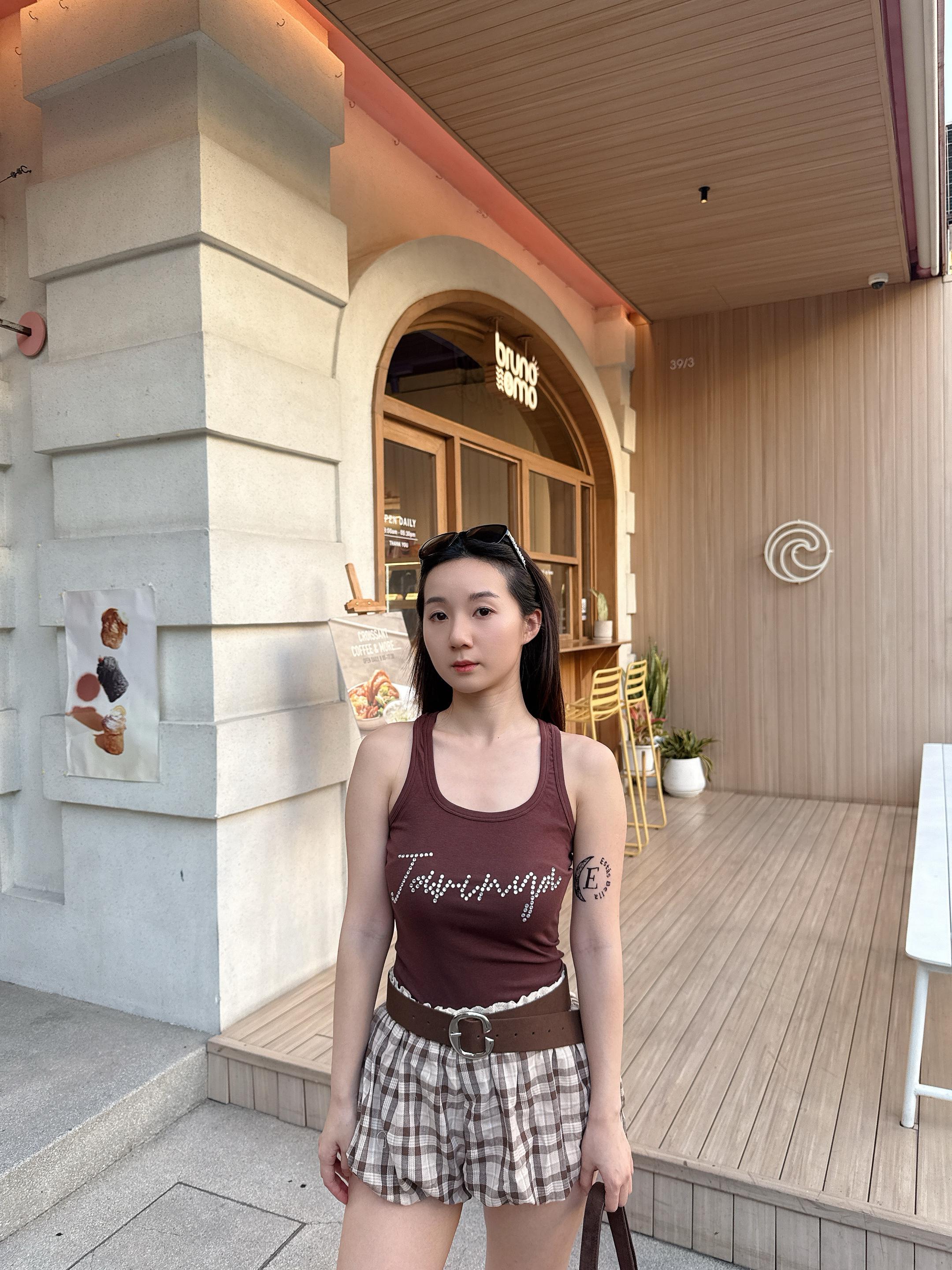 [現貨]🇹🇭歐美格紋氣球褲（附皮帶）