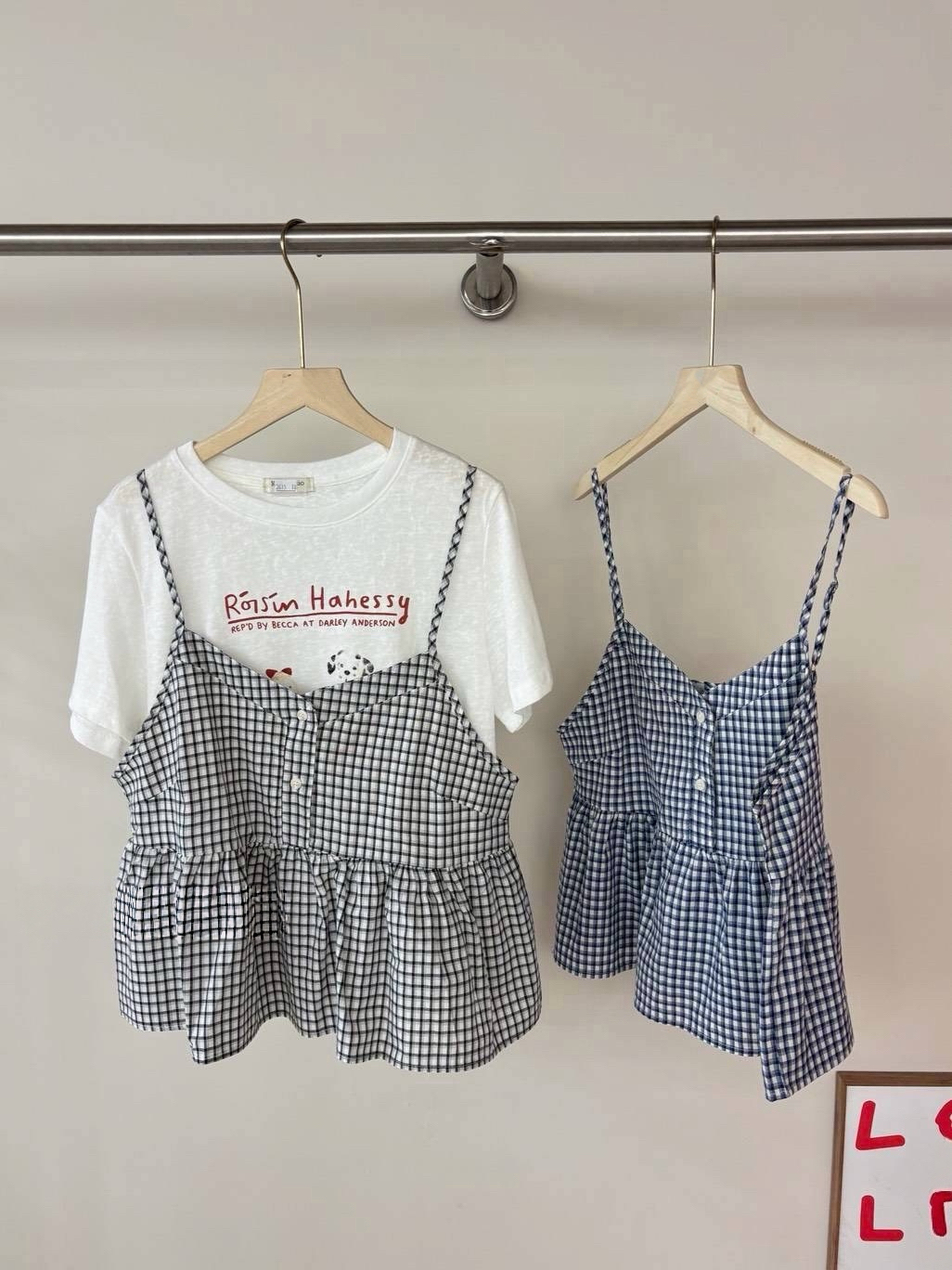 簡約小格子短身外搭