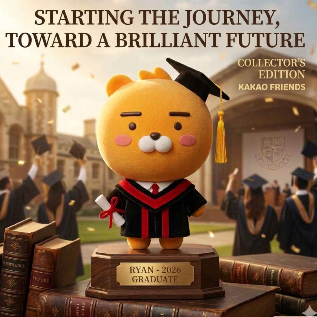 Kakao Friends - 6吋毛絨畢業公仔 攬枕