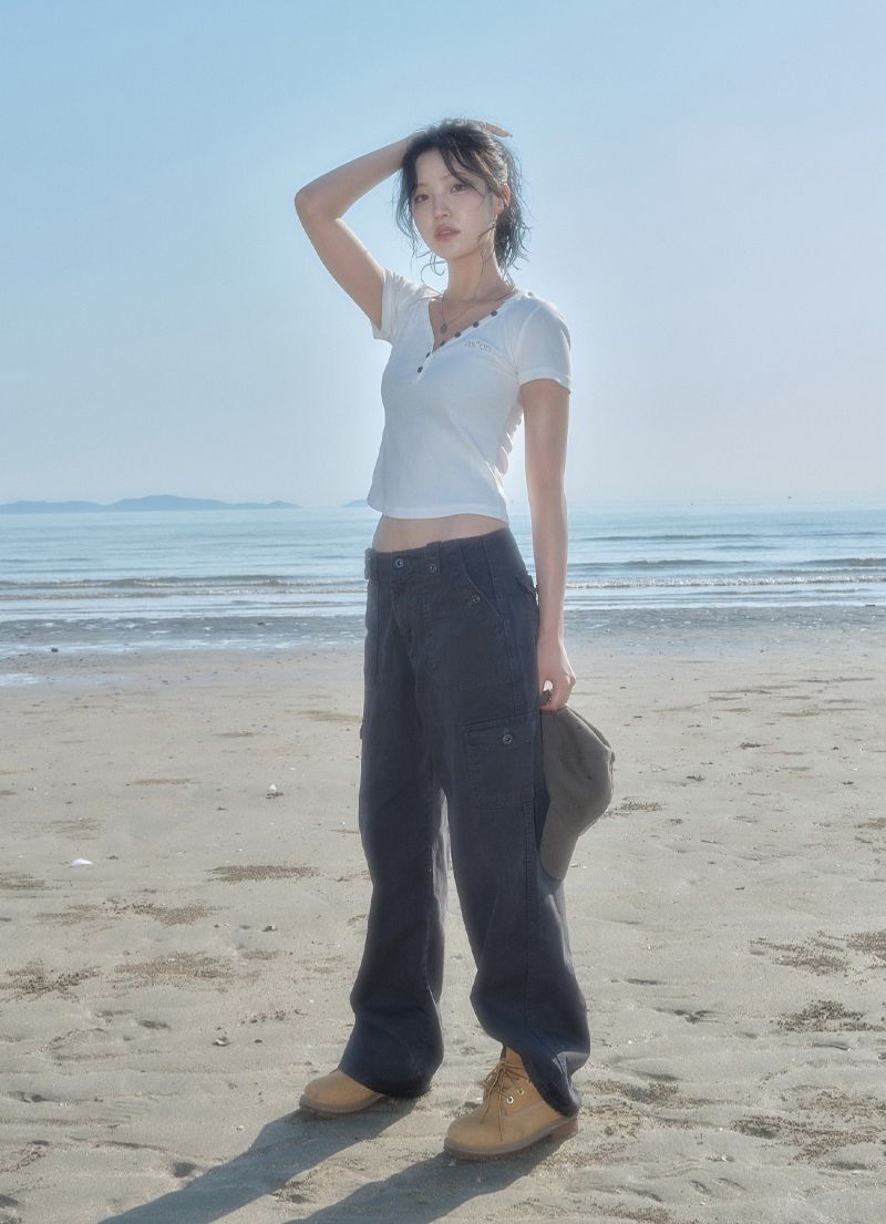 ASON Jed 寬版工裝褲 炭灰色 P0000BTO