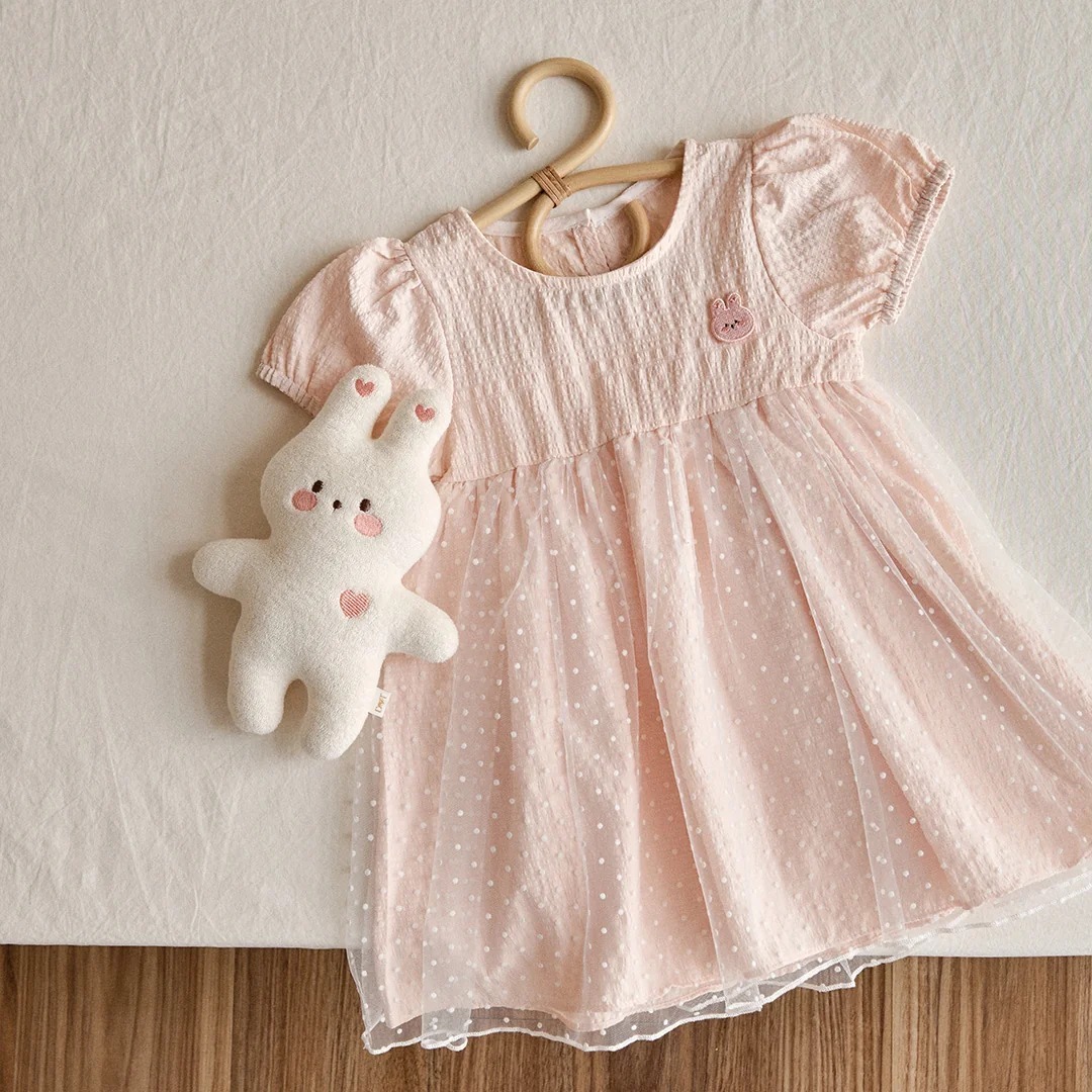 26S/S🌸DTD Lovely果凍人物波點蕾絲連身裙