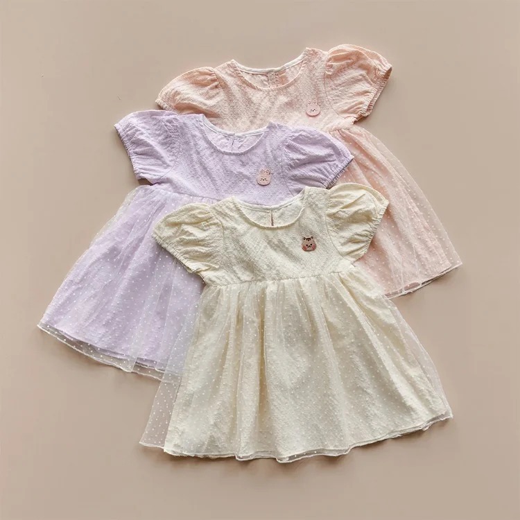 26S/S🌸DTD Lovely果凍人物波點蕾絲連身裙