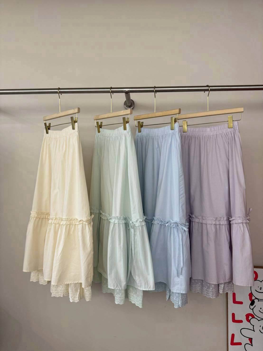 [靚到想包色🥹] 裙長84cm only✨ 糖果色系百搭雙層半裙