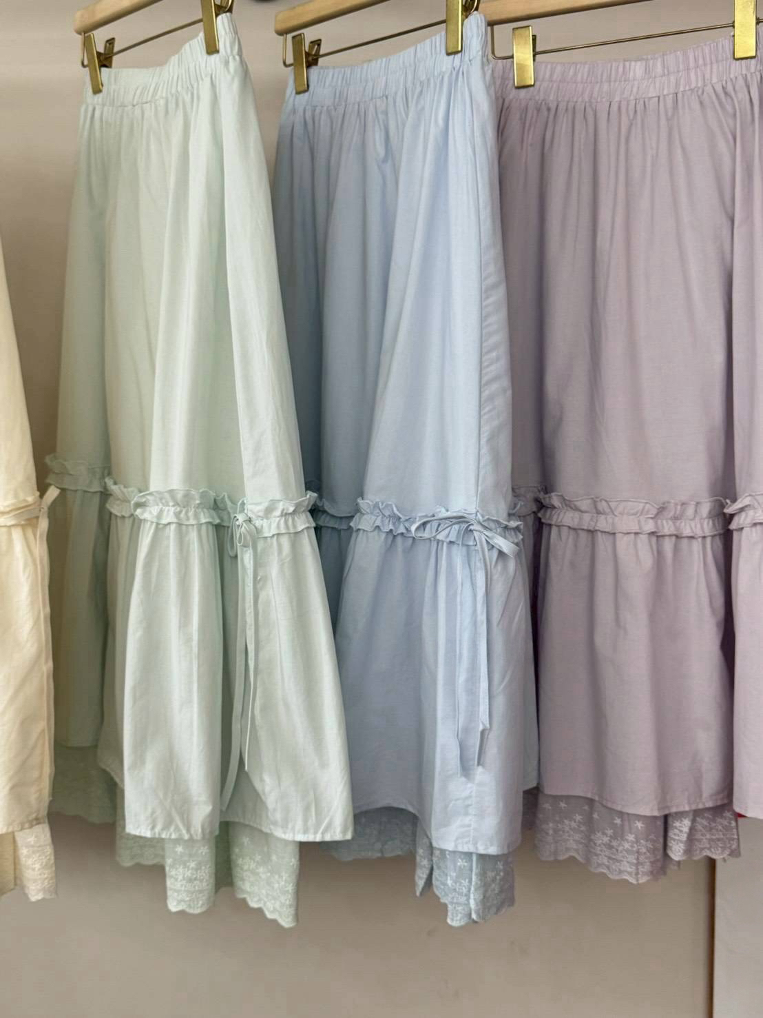 [靚到想包色🥹] 裙長84cm only✨ 糖果色系百搭雙層半裙