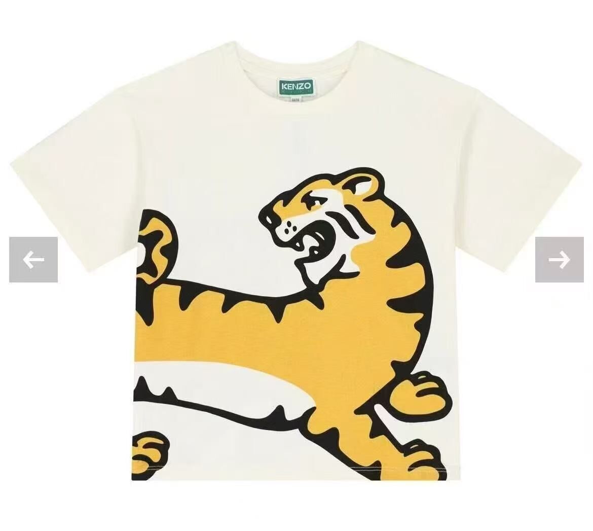 KENZO Kids 奶油白併虎頭 Tee