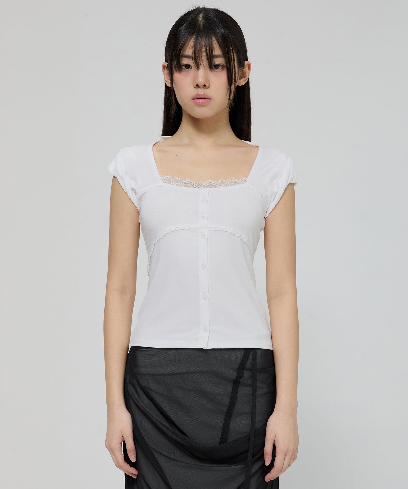 FLAREUP 蕾絲袖上衣 FL-112_White