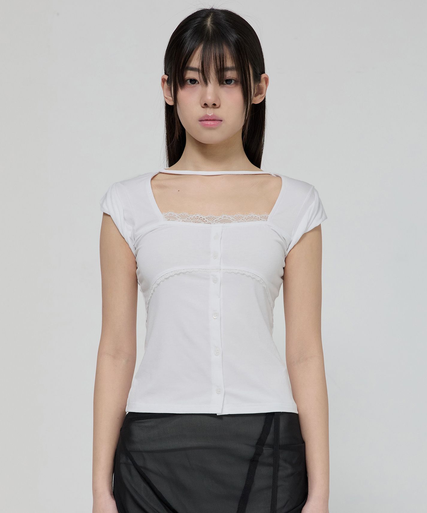 FLAREUP 蕾絲袖上衣 FL-112_White