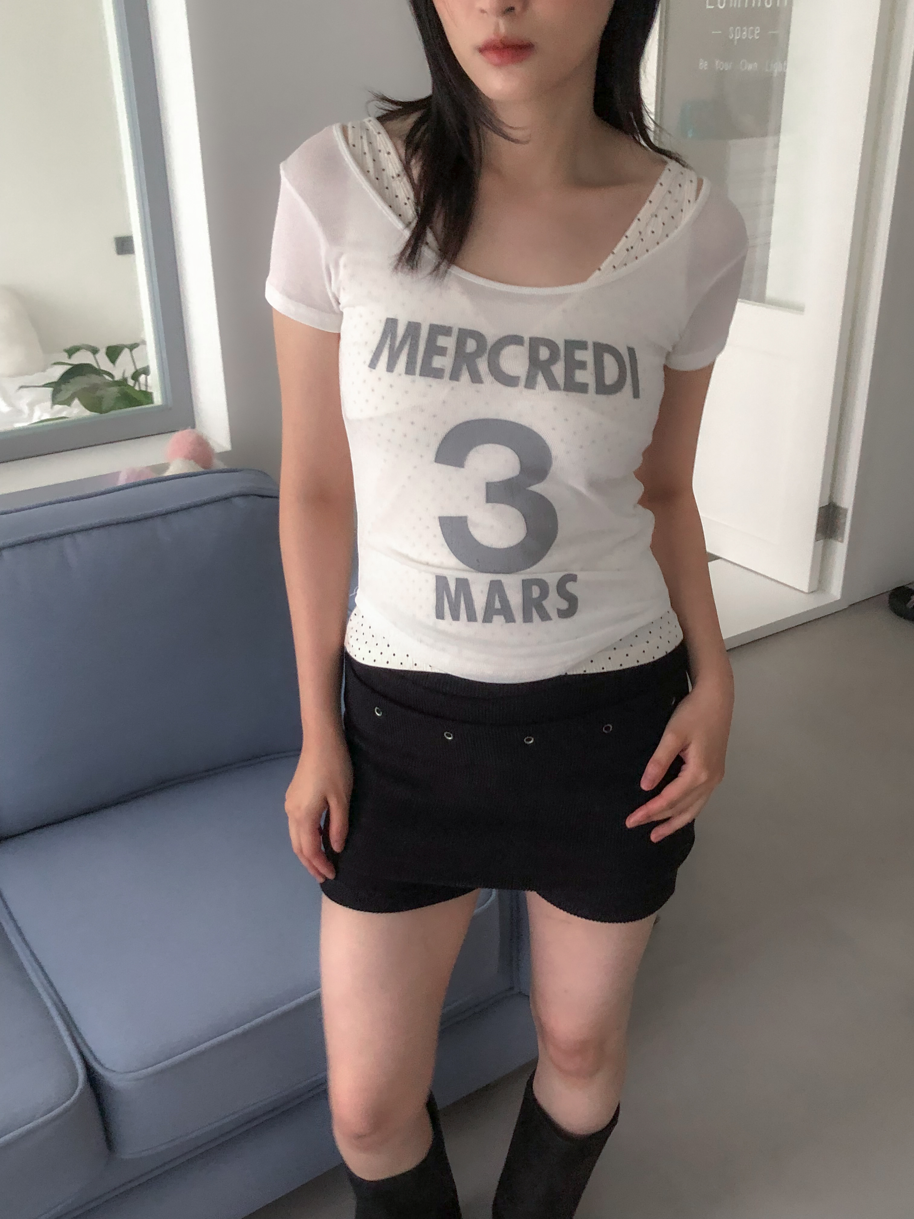 dot wrap sleeveless #背心