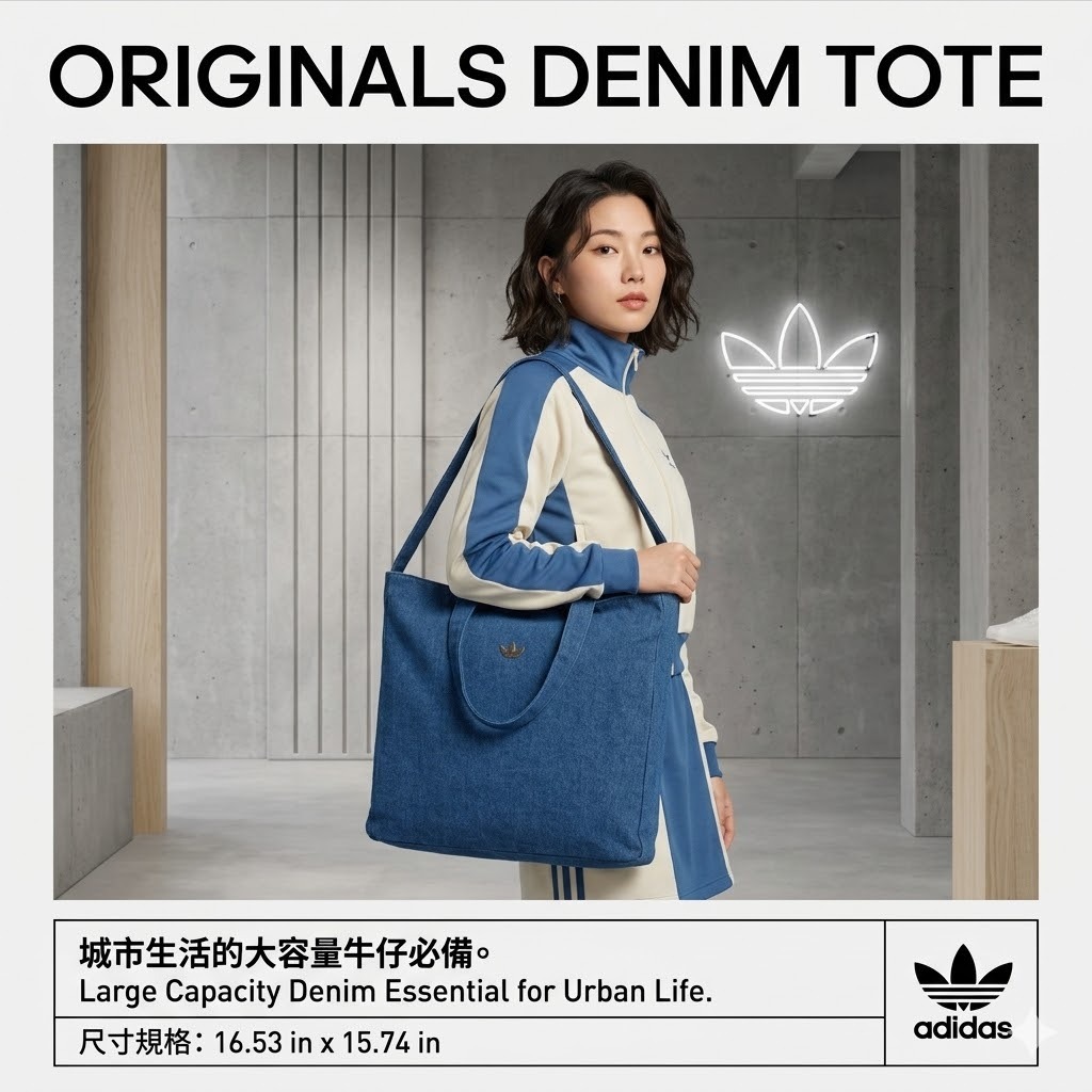 【預購】ADIDAS ADICOLOR SHOPPER DENIM H040604 牛仔包