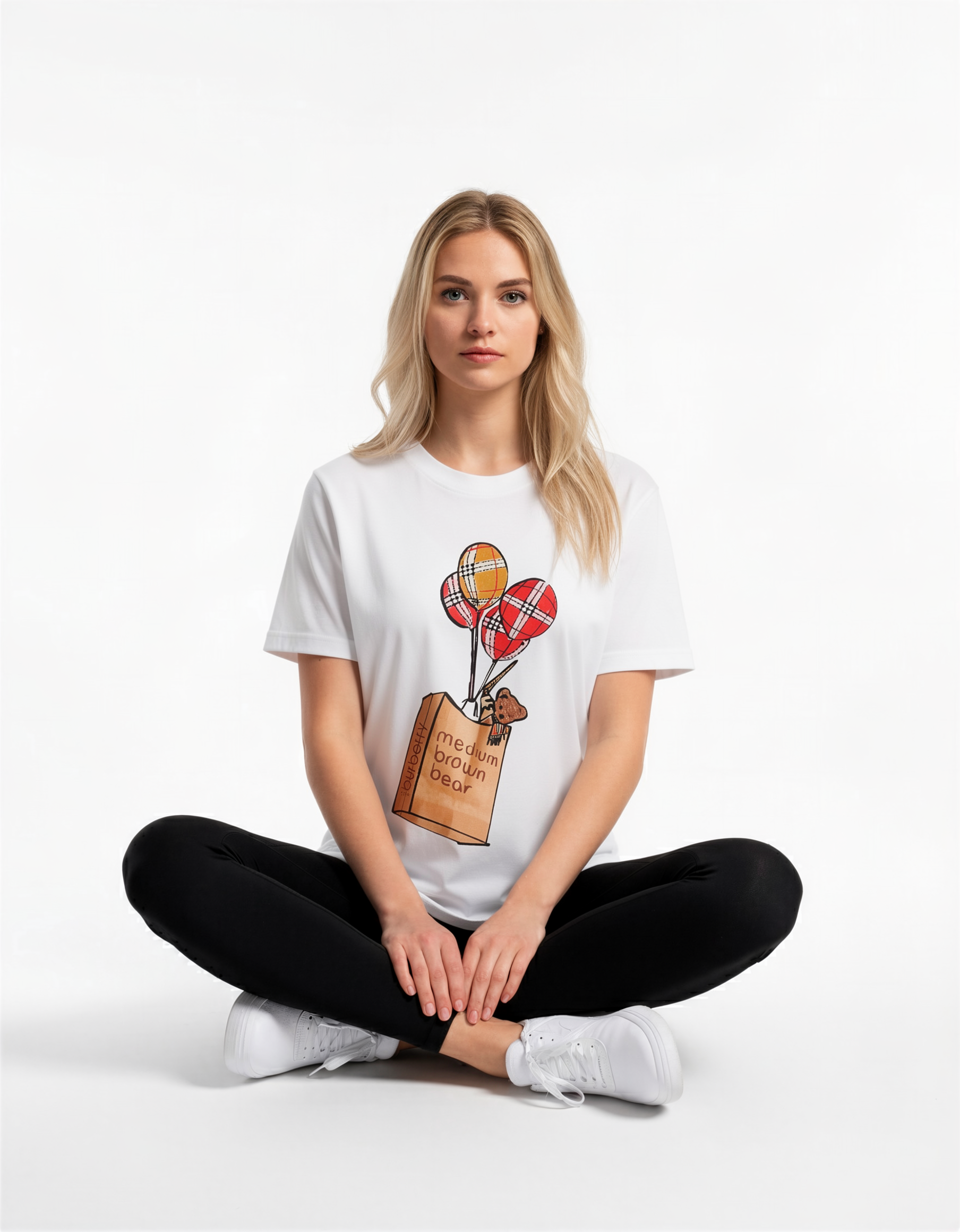 BBR kids 白色 氣球小熊 Tee