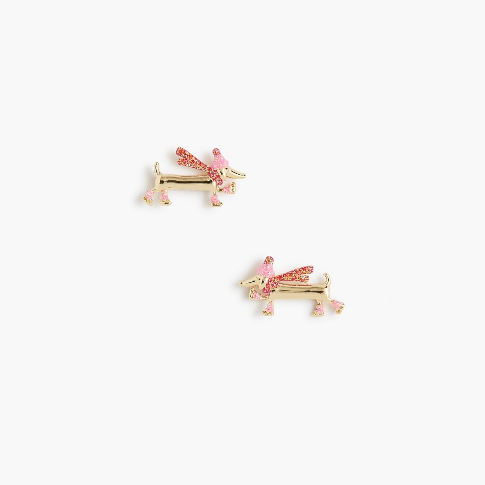 OBS409 J.Crew「少女心爆燈」閃石小狗耳環