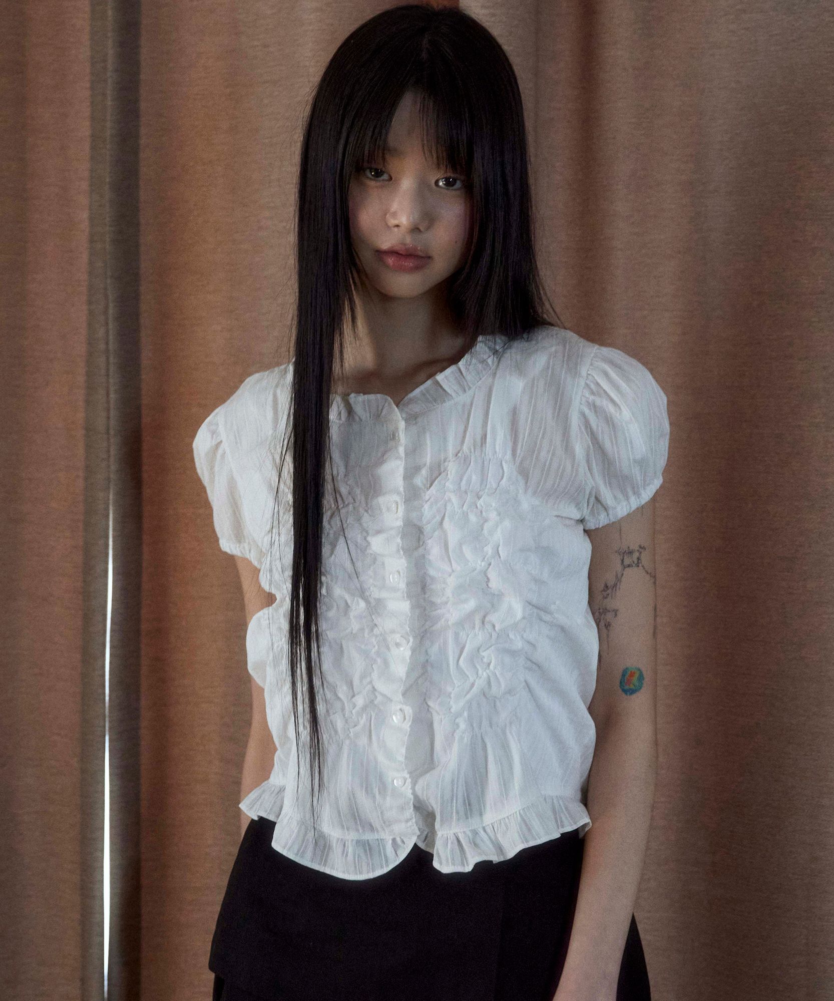 FLAREUP 荷葉邊泡泡袖上衣 FL-180_White