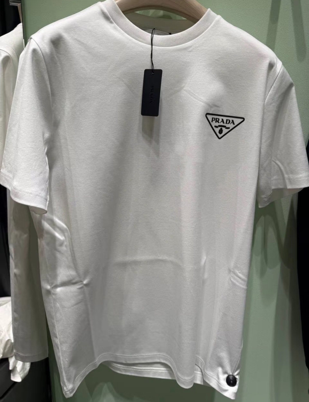 PRADA 白色三角LOGO Basic Tee