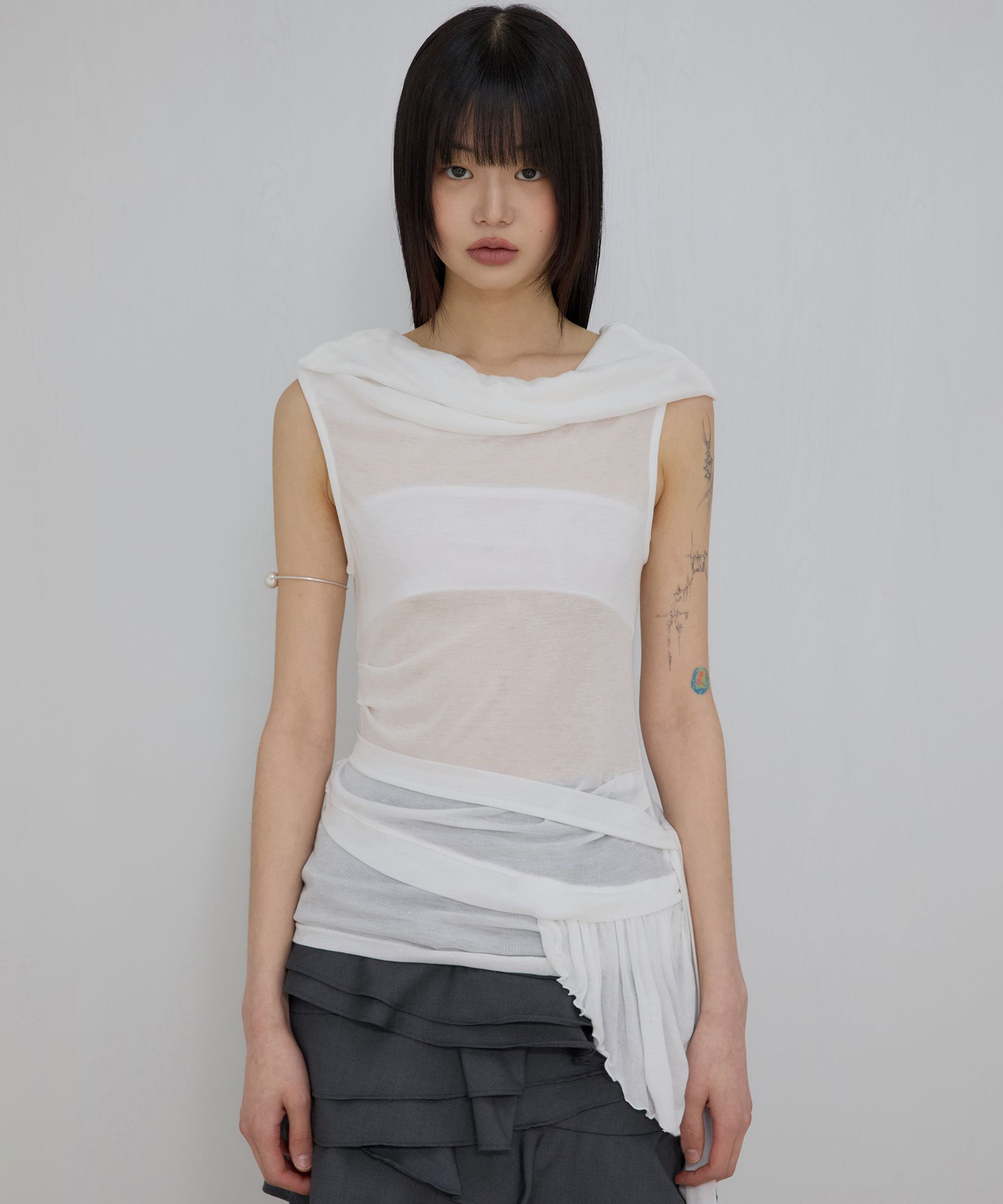 FLAREUP Faye 荷葉邊無袖上衣 FL-161_White