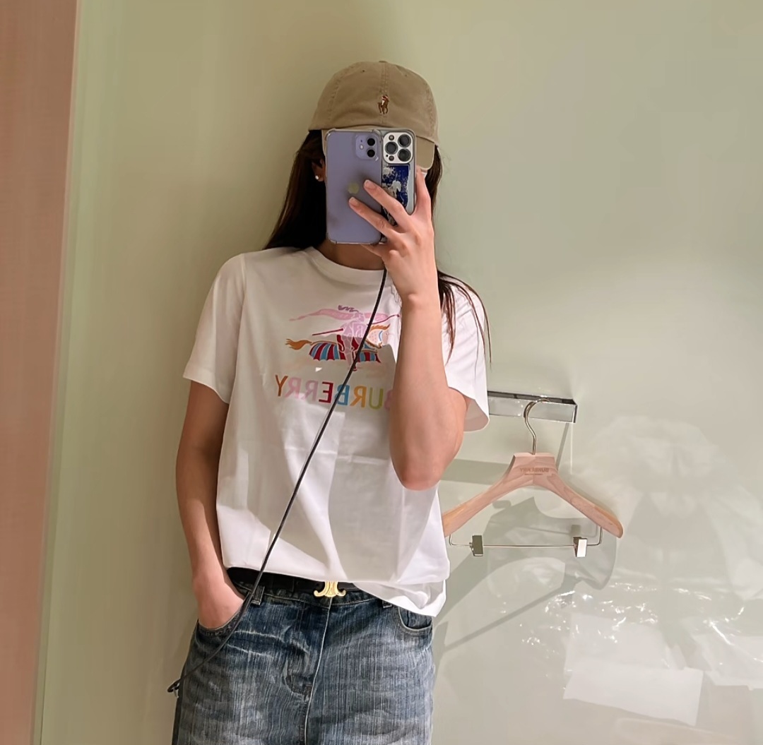 BBR kids 白色 併經典粉馬 Tee