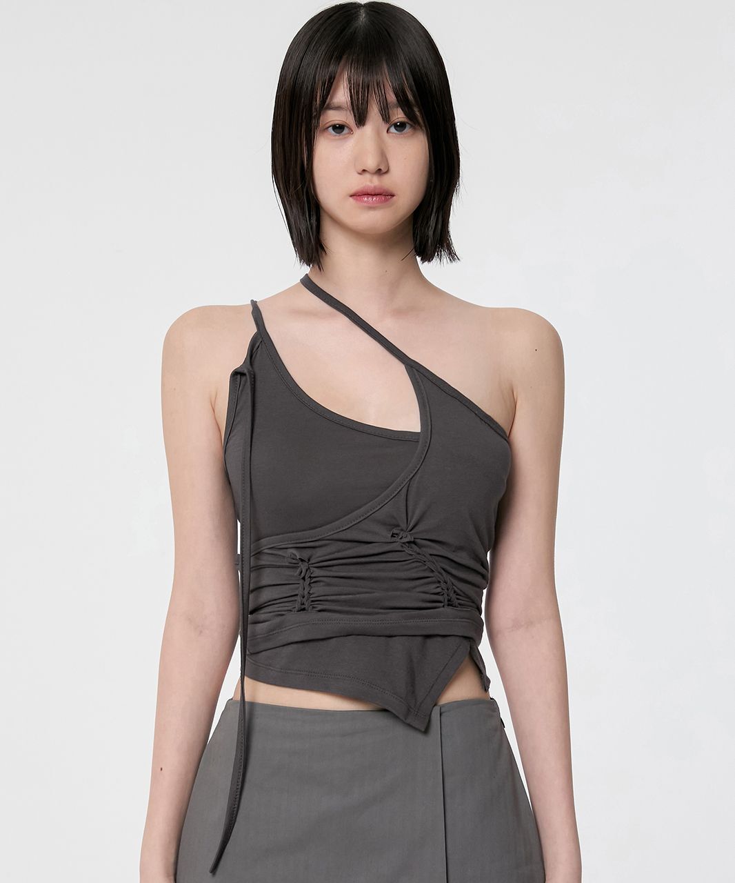 FLAREUP 手工扭轉層次無袖上衣套裝 FL-118_Charcoal