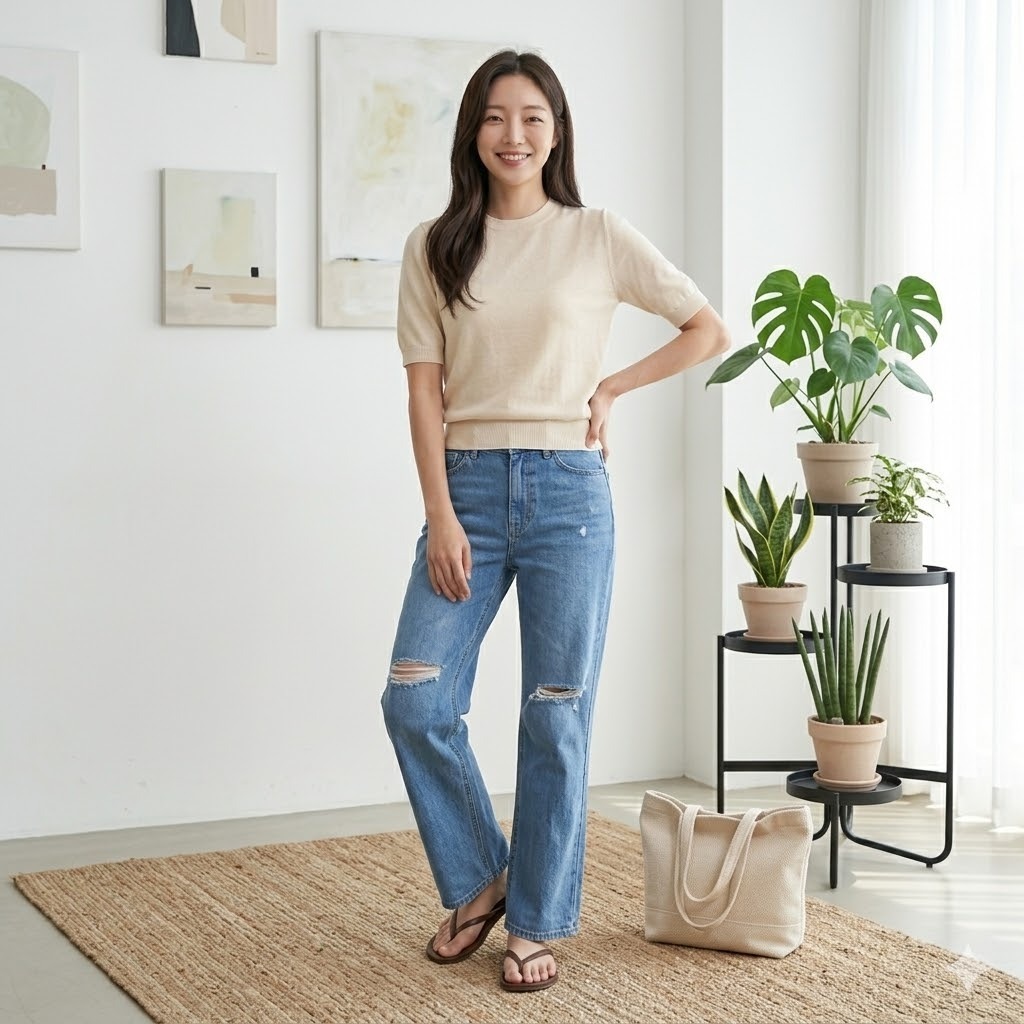 【預購】CALVIN KLEIN JEANS H040653 女裝高腰闊腿牛仔褲