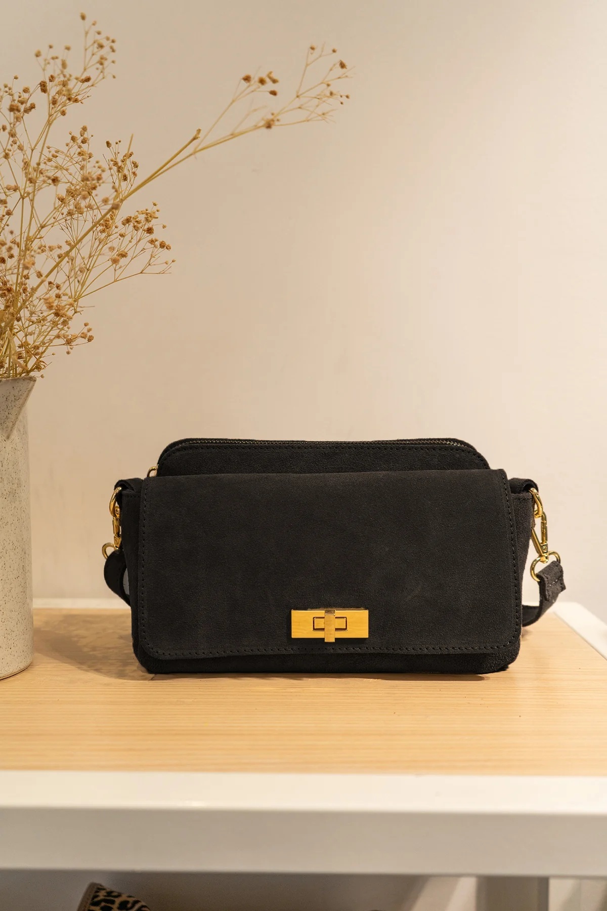 Cherry Paris Leather ILIANA SUÈDE- 4188 Black 黑色