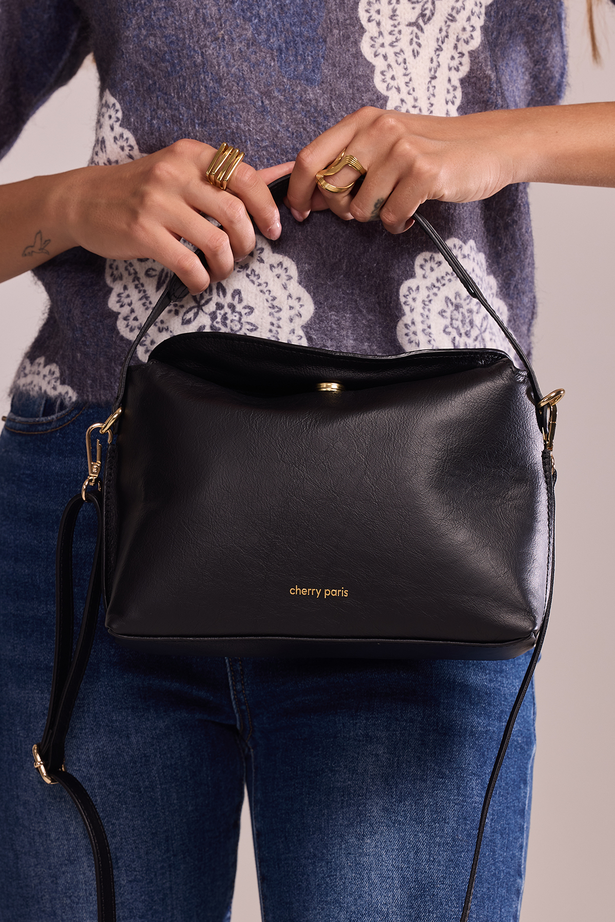 Cherry Paris Leather HÉLÈNE - 4184 Black 黑色