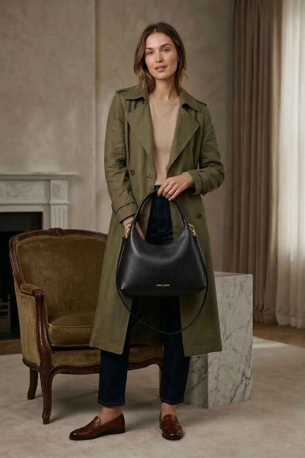 Cherry Paris Leather ÉNOLA - 4212 Black 黑色