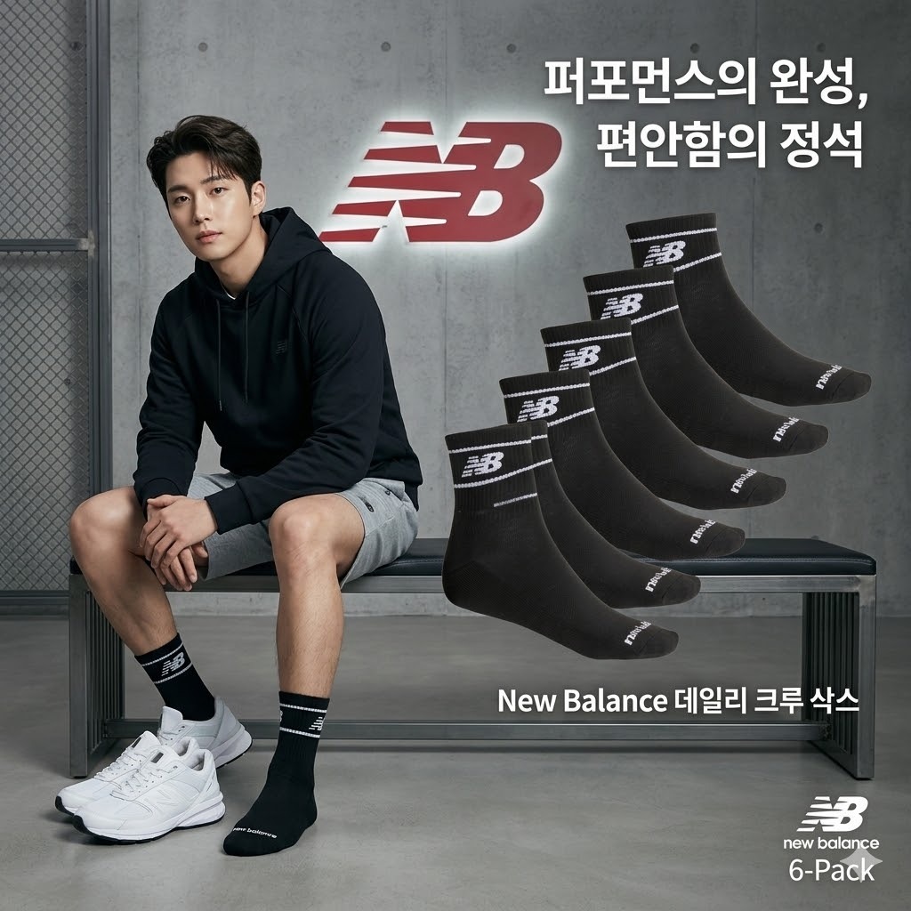 【預購】New Balance H040610 男裝襪6對裝