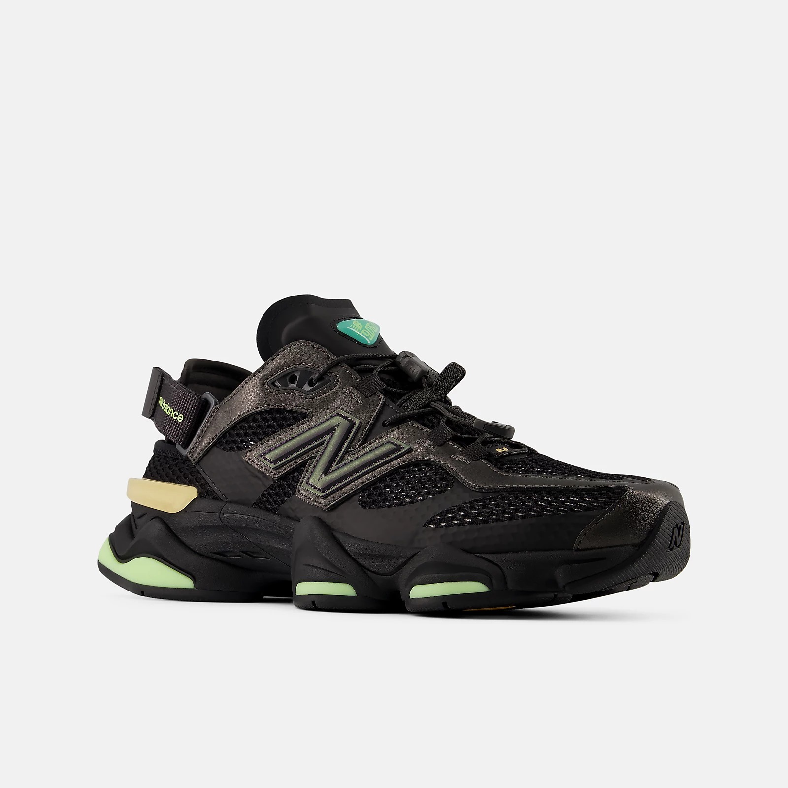 預購┃new balance 9060 summer 網布 麂皮 涼鞋 黑色 魔鬼粘