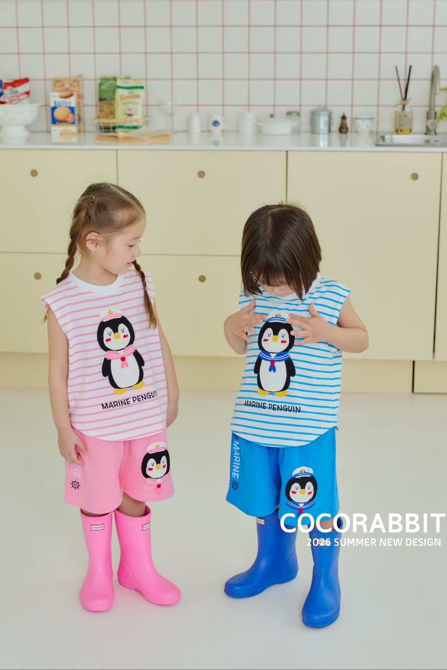 正韓夏Cocorabbit  兩色條紋企鵝上衣