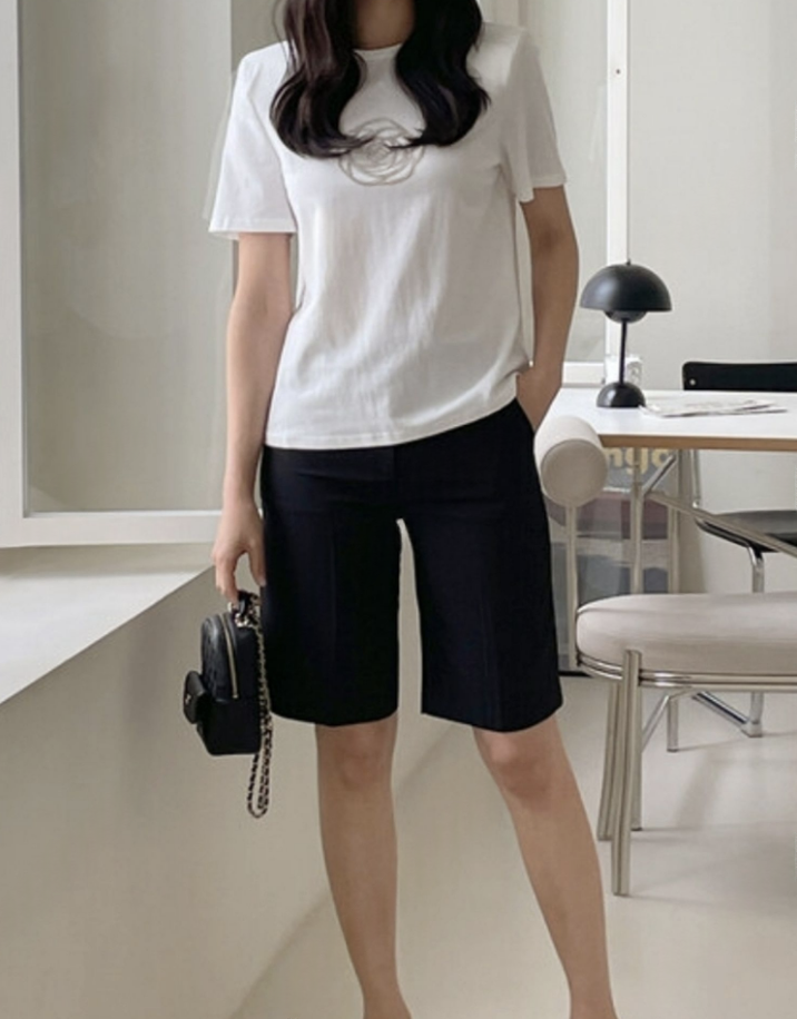 Candace 俐落直筒五分褲 [ 2色 / S,M,L ]