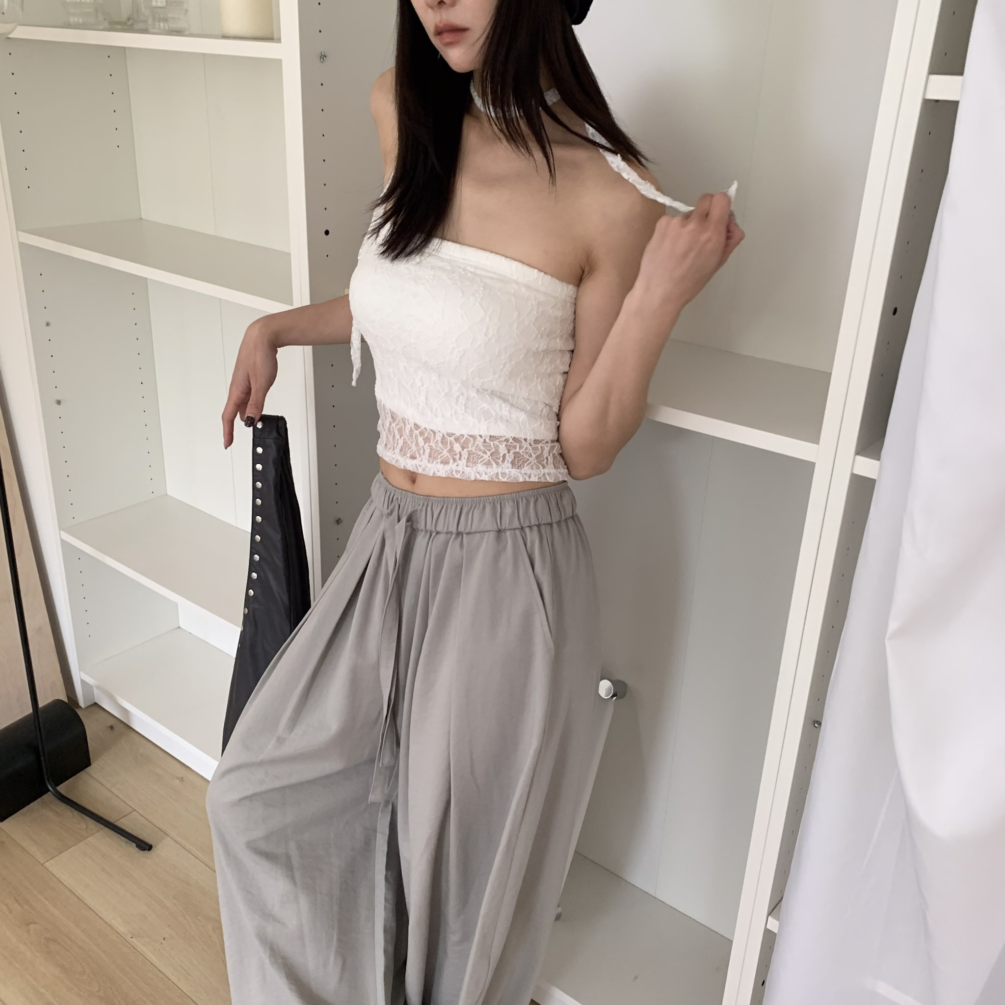 ISA_蕾絲主場 聖水時髦(附繞脖)平口bra top_63083