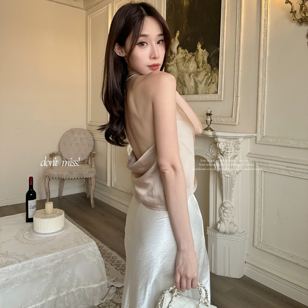 【自帶高級】DOMISS全員留! 光澤魚尾半身裙 緞面垂墜 長裙(現+預)