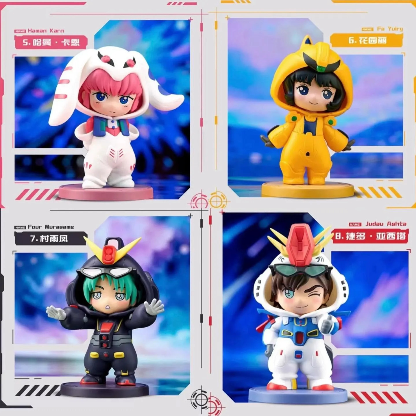 BANDAI 萬代BNFIGURE Q 機動戰士鋼彈宇宙世紀睡衣版單抽盒玩盲盒Q版 
