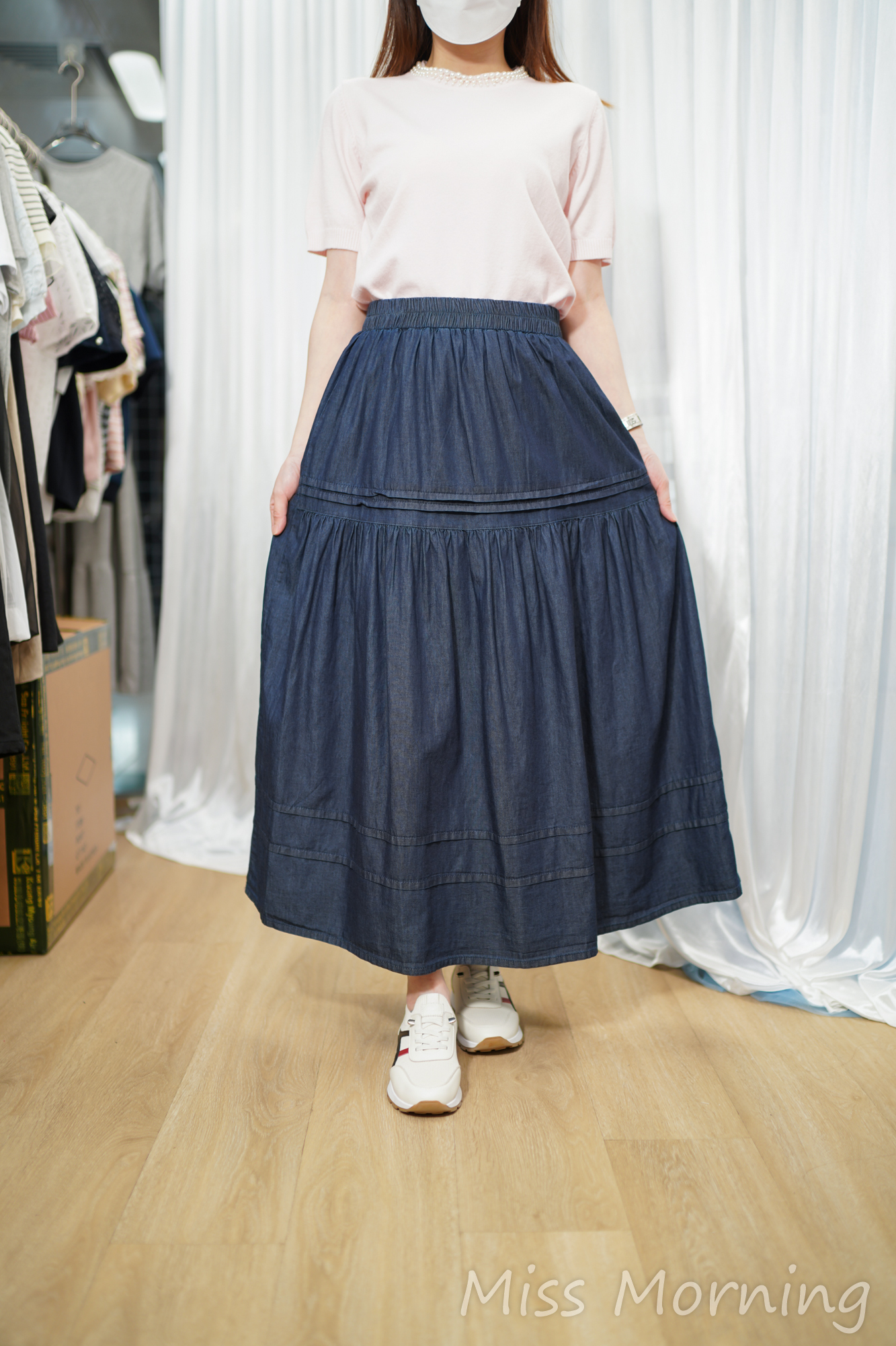 簡潔小華麗珠領上衣(15143)