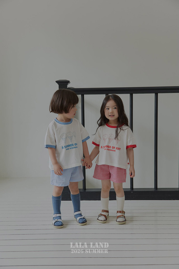 正韓夏lalaland 嫩嬰小童四色格紋短褲