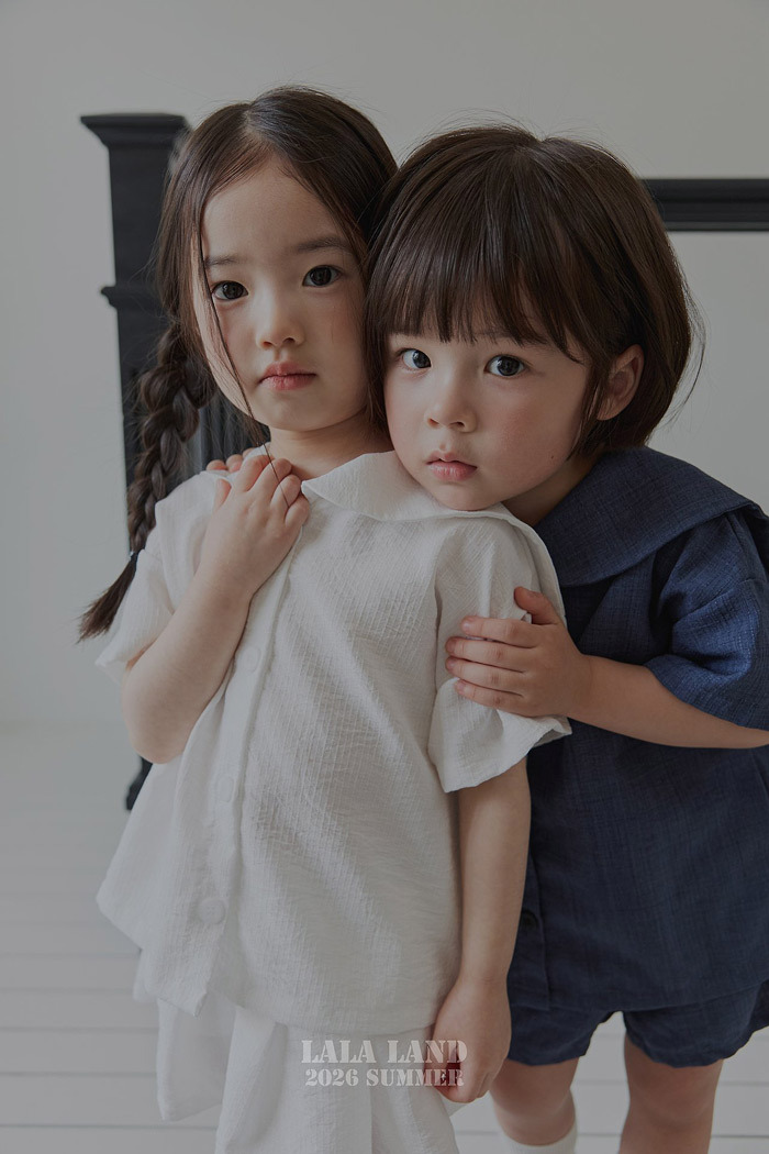 正韓夏lalaland 小童海軍領上衣