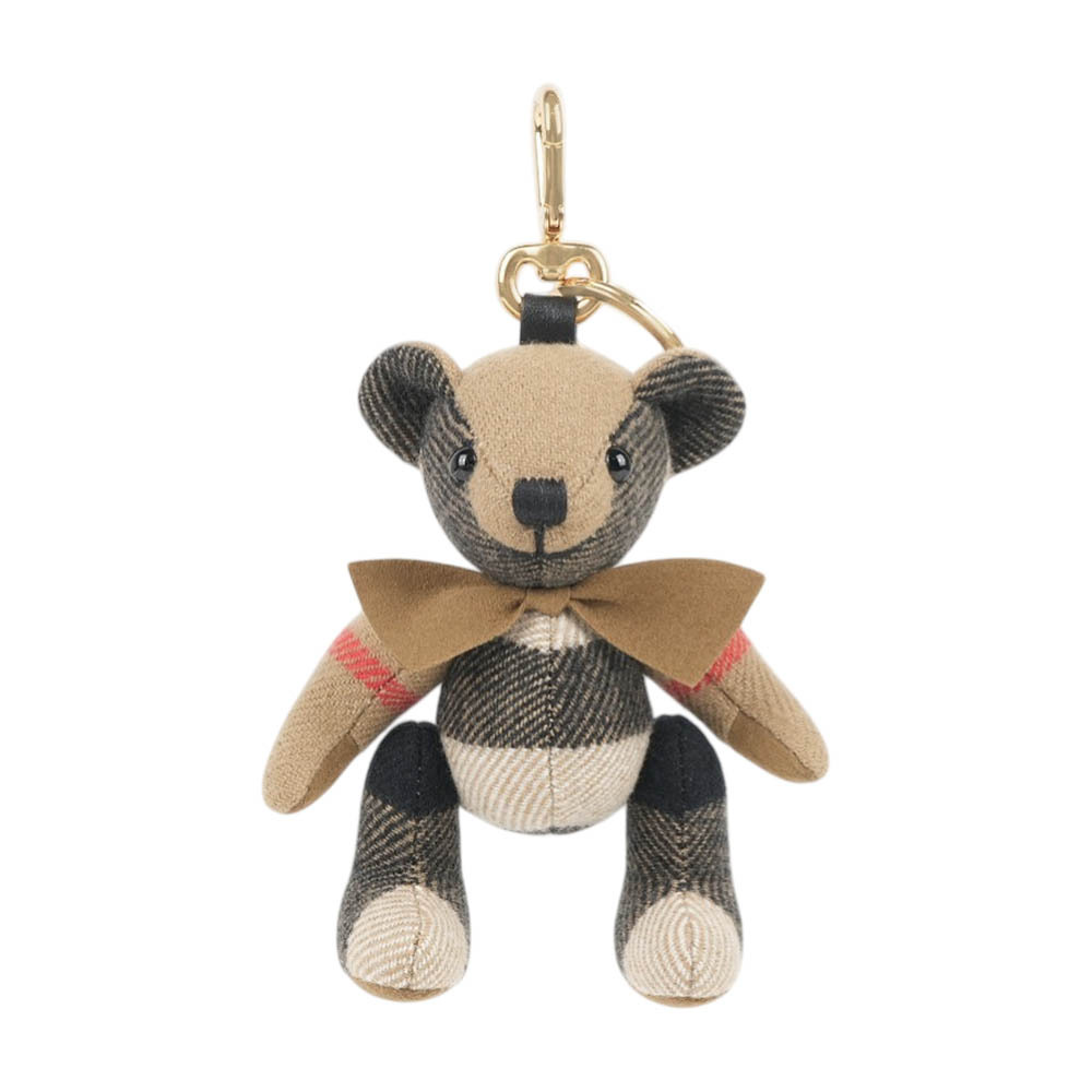 【Burberry】Thomas 泰迪熊領結造型吊飾/Key圈(經典米色)