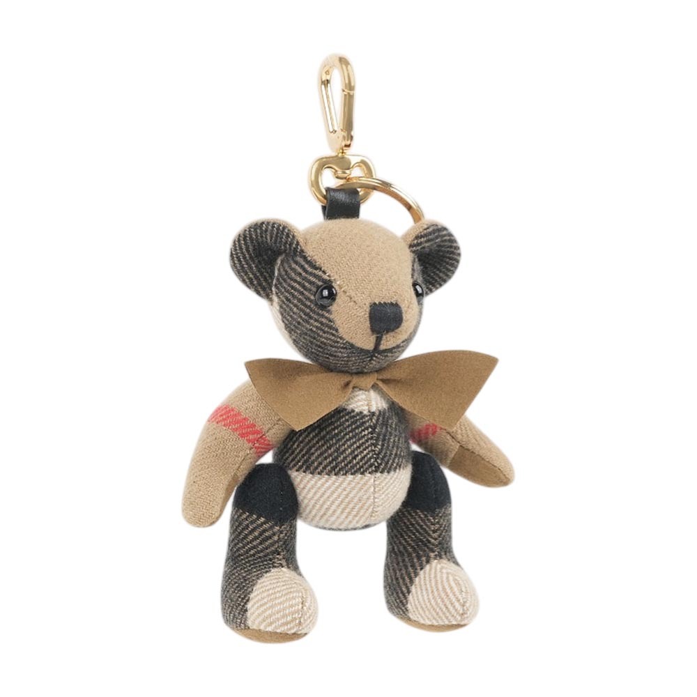 【Burberry】Thomas 泰迪熊領結造型吊飾/Key圈(經典米色)