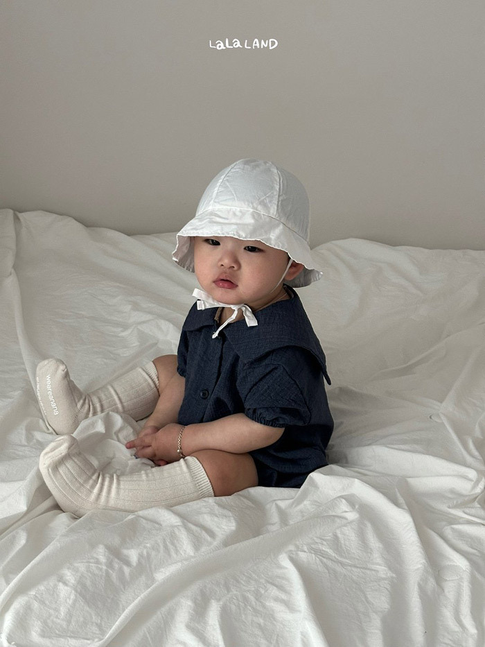 正韓夏lalaland 嫩嬰海軍領包屁衣