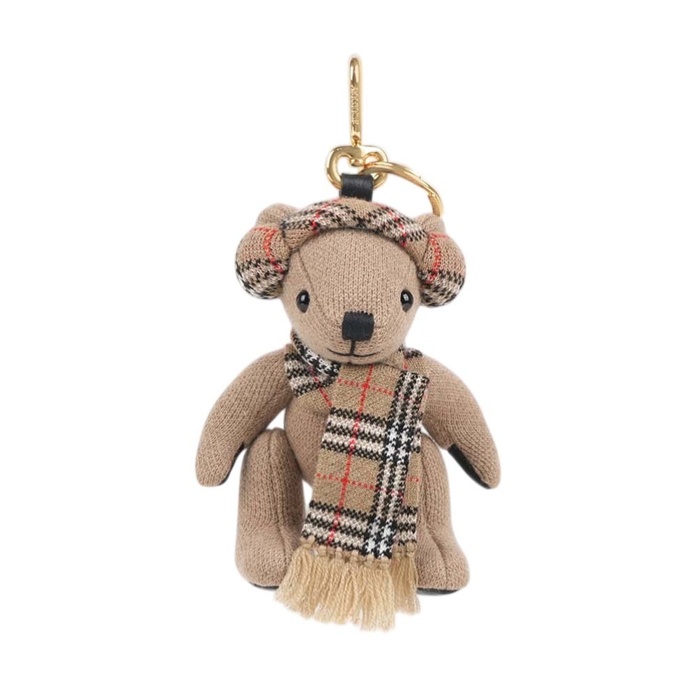 【Burberry】Thomas 泰迪熊耳罩圍巾造型吊飾/Key圈(沙米色)