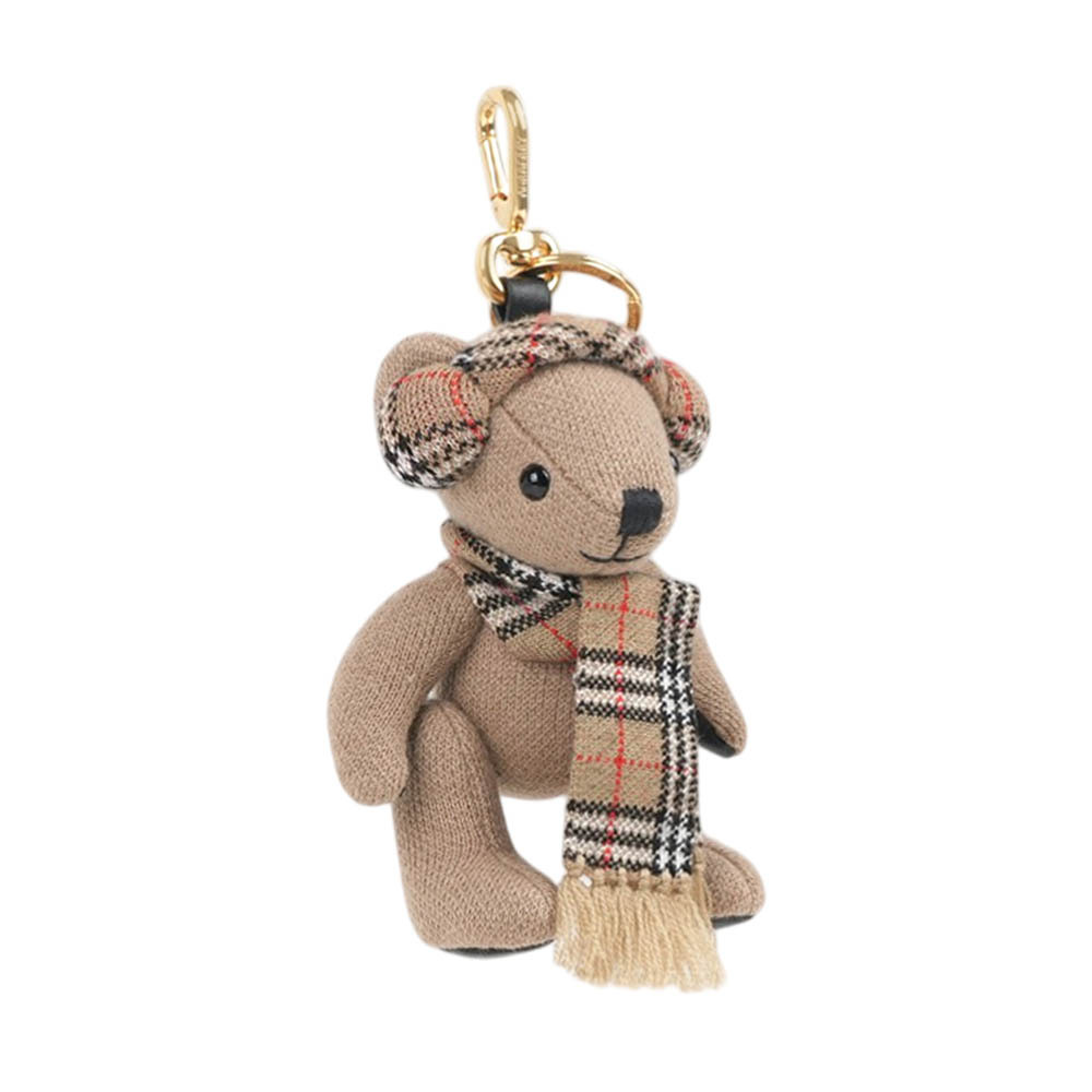 【Burberry】Thomas 泰迪熊耳罩圍巾造型吊飾/Key圈(沙米色)