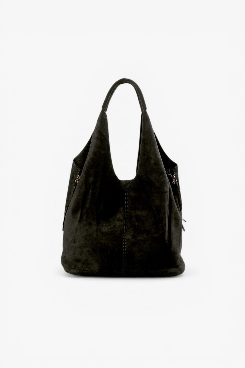 Hi Elf 反毛布料柔軟大肩背包 黑色