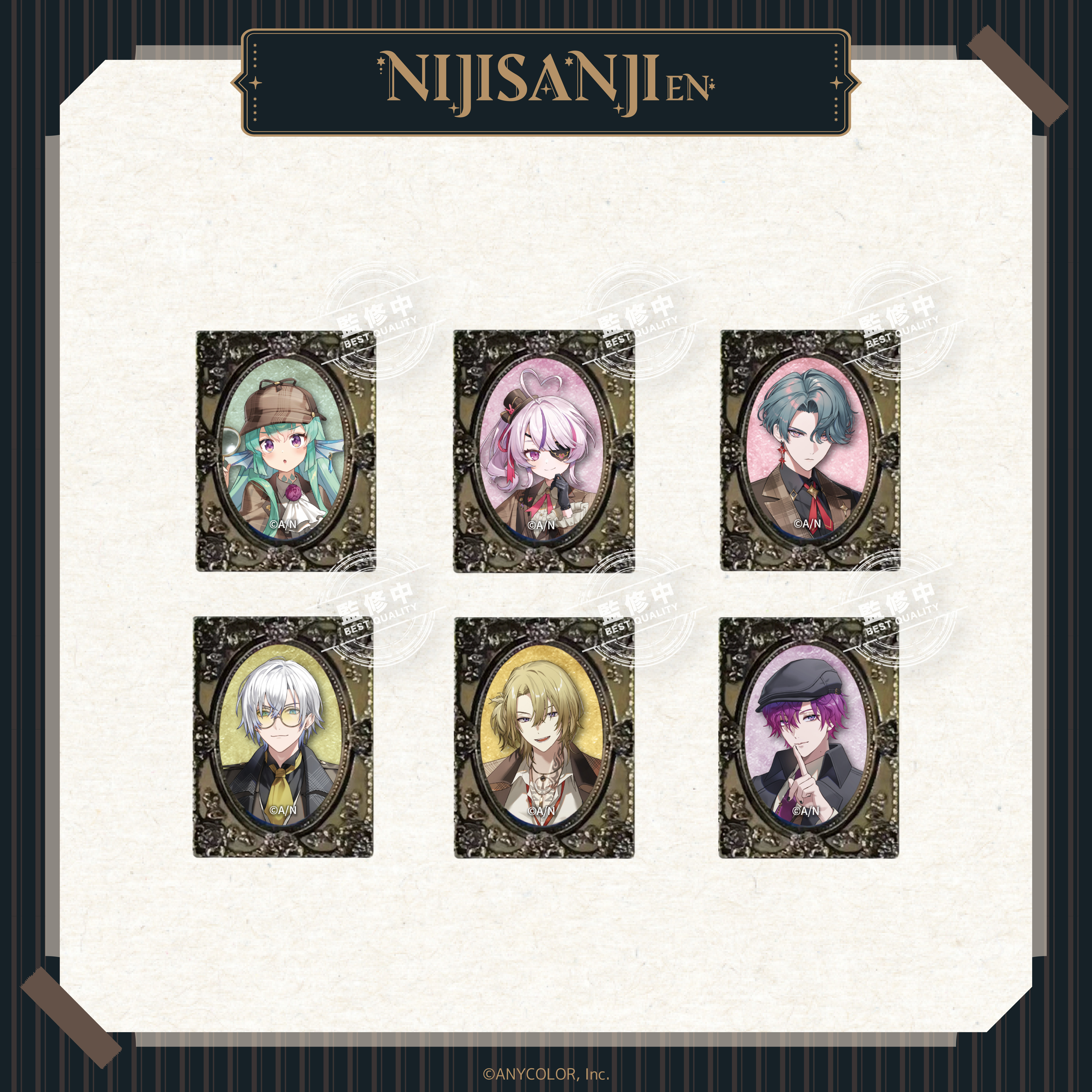 【預購】NIJISANJI EN-偵探謎影系列-立繪相框金屬別針-盲抽-共6款